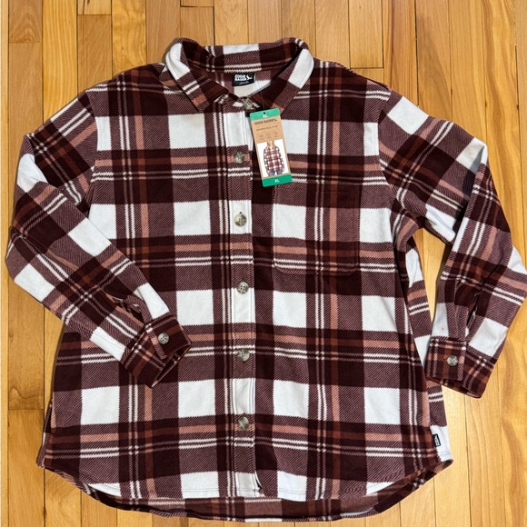 NEW Eddie Bauer Plaid Microfleece Button-up Shirt XL - Picture 2 of 6